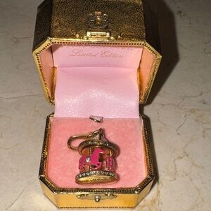 Gold and Pink Carousel Keychain